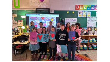 4th Grade created Valentines cards for the Nursing Home